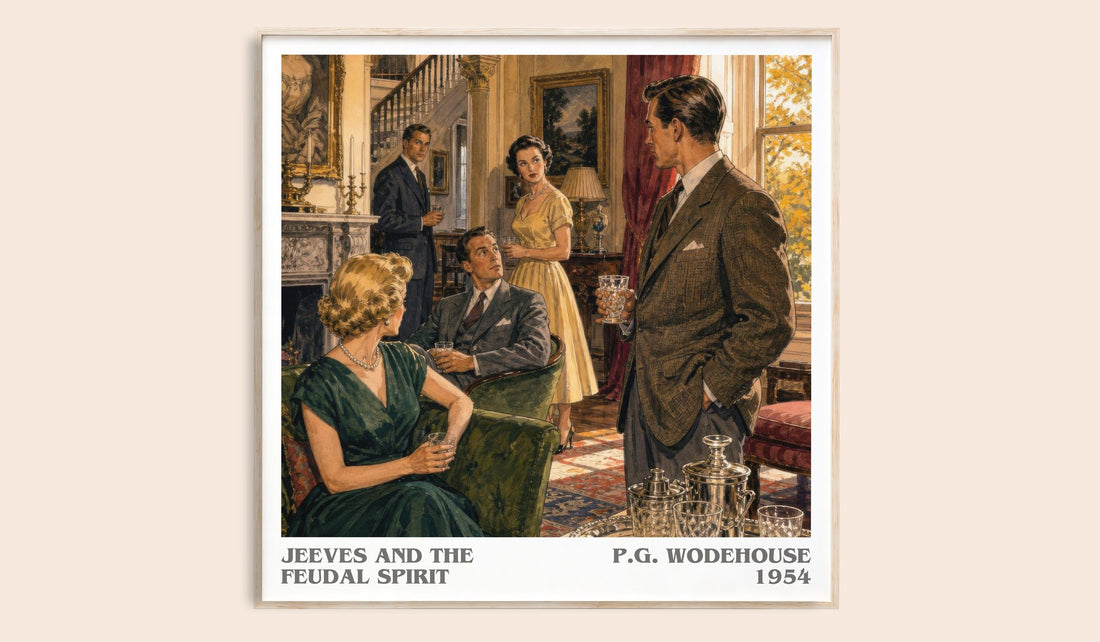 Jeeves and the Feudal Spirit literary book poster by P.G. Wodehouse – framed literary art print