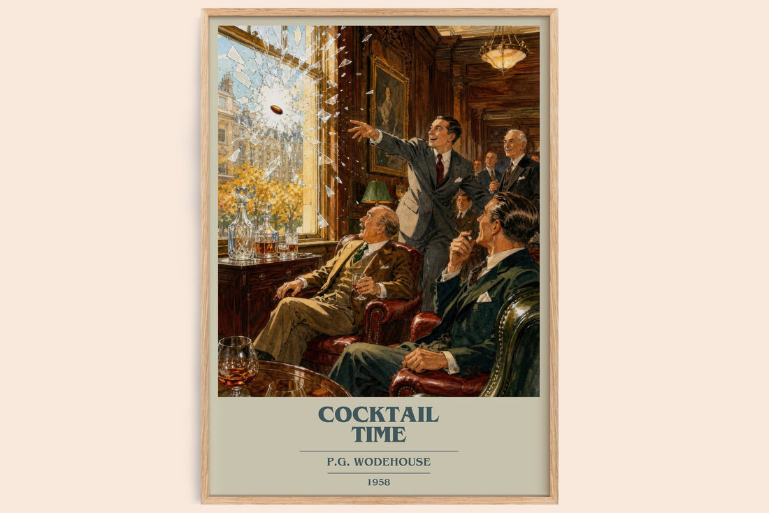 Cocktail Time book cover book poster by P.G. Wodehouse – framed literary art print