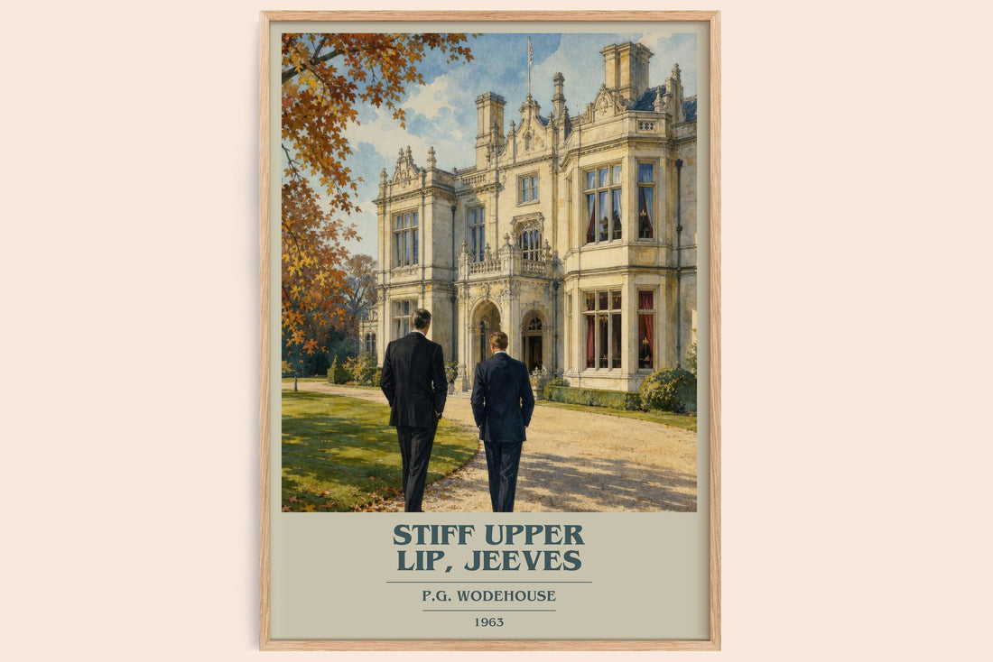 Stiff Upper Lip, Jeeves book cover book poster by P.G. Wodehouse – framed literary art print