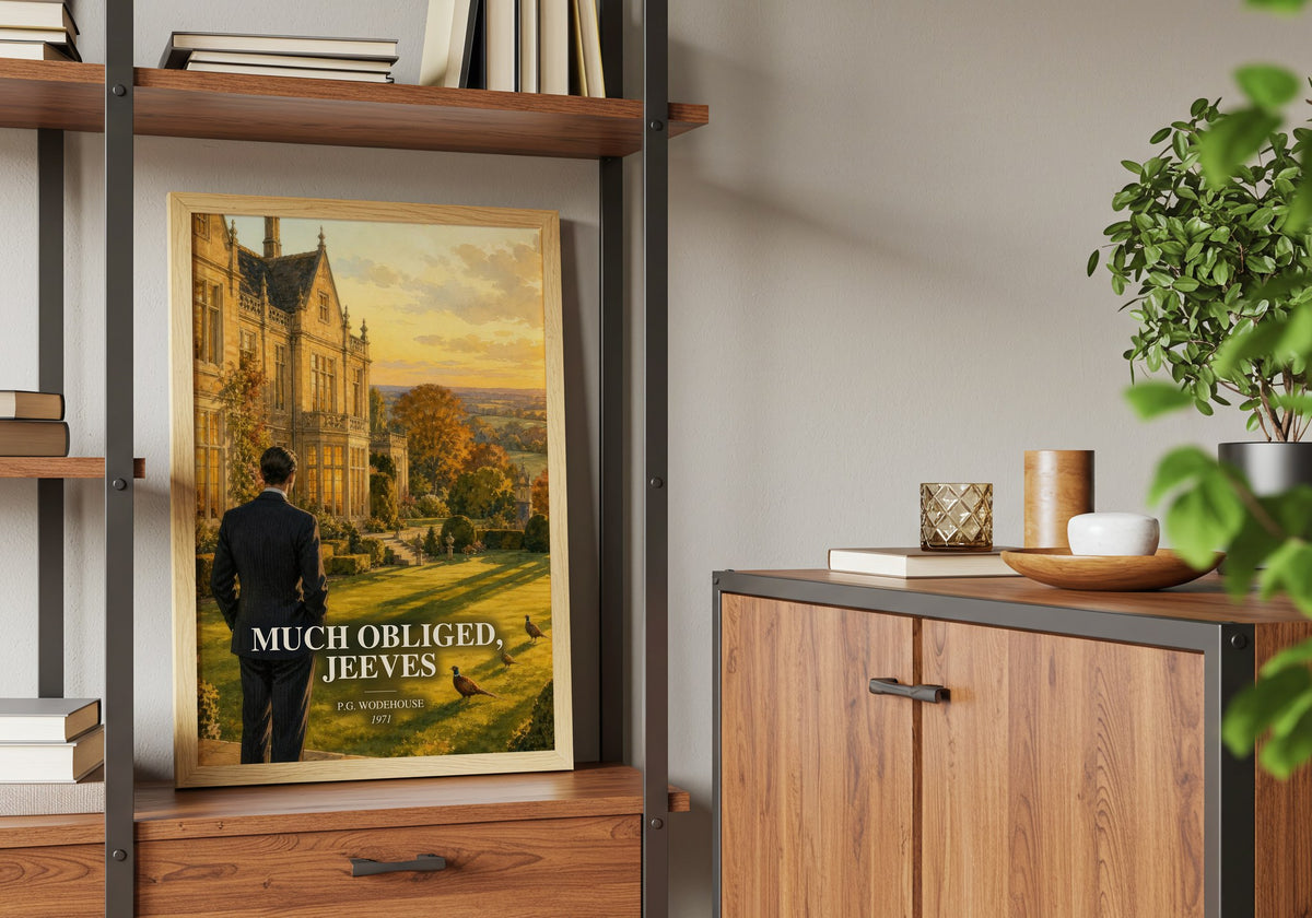 Much Obliged, Jeeves book watercolour illustration paper finish options – matte satin gloss