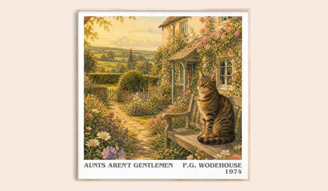 Aunts Aren't Gentlemen literary book poster by P.G. Wodehouse – framed literary art print