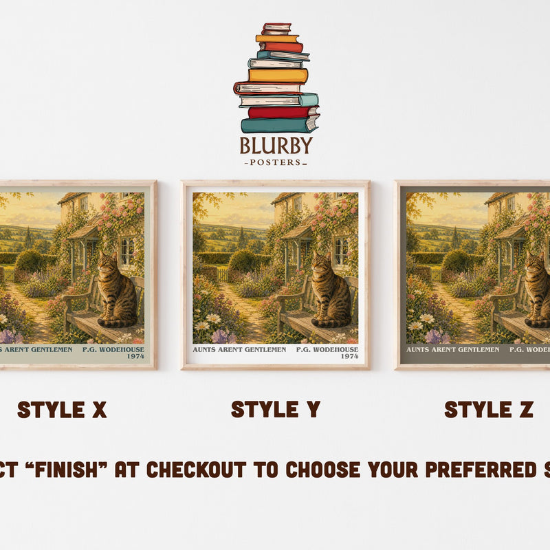 Aunts Aren't Gentlemen literary print in frame leaning in hallway – satire wall art