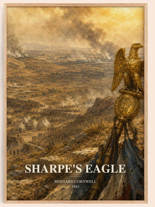 Sharpe's Eagle watercolour book poster by Bernard Cornwell – framed literary art print