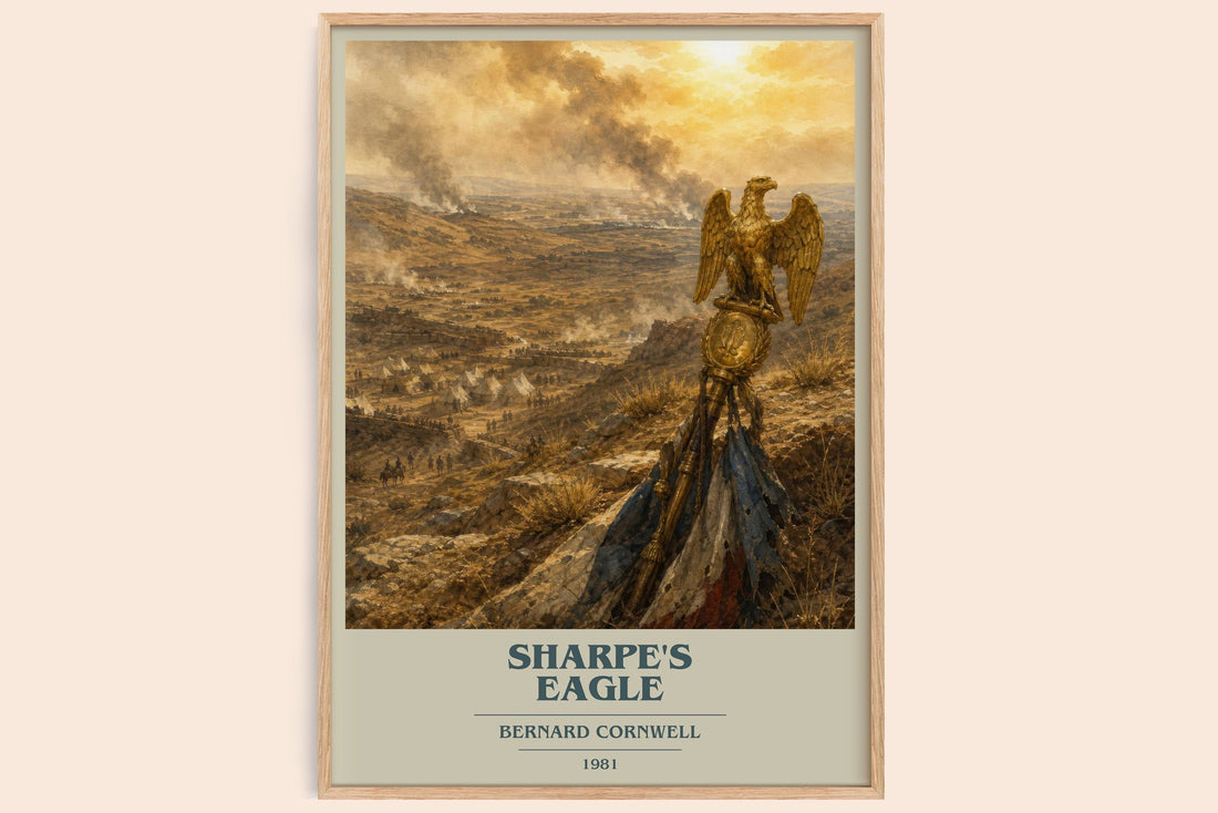 Sharpe's Eagle book cover book poster by Bernard Cornwell – framed literary art print