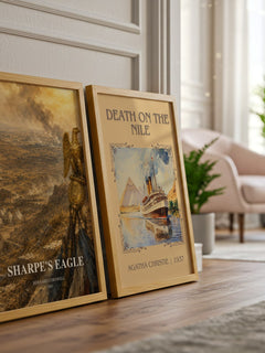 Sharpe's Eagle watercolour print framed by window – literary home decor