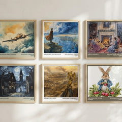 Sharpe's Eagle Literary Art Print by Bernard Cornwell – square print in a six-frame gallery wall