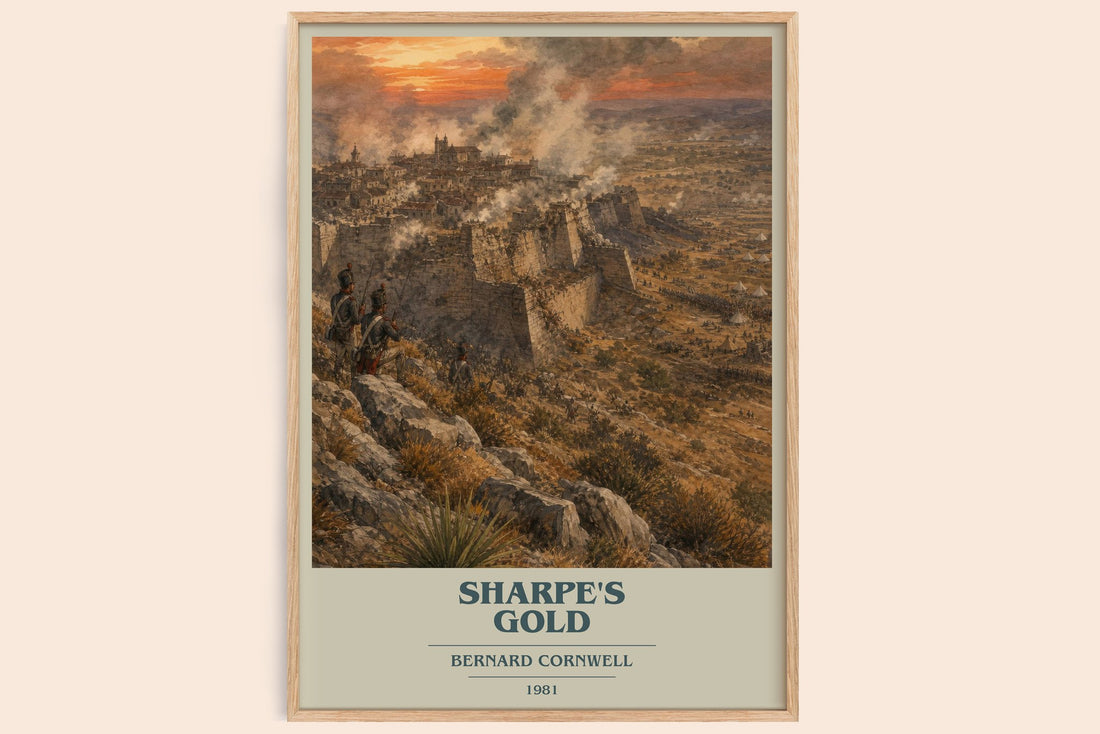 Sharpe's Gold book cover book poster by Bernard Cornwell – framed literary art print