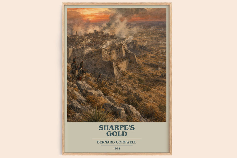 Sharpe's Gold book cover book poster by Bernard Cornwell – framed literary art print