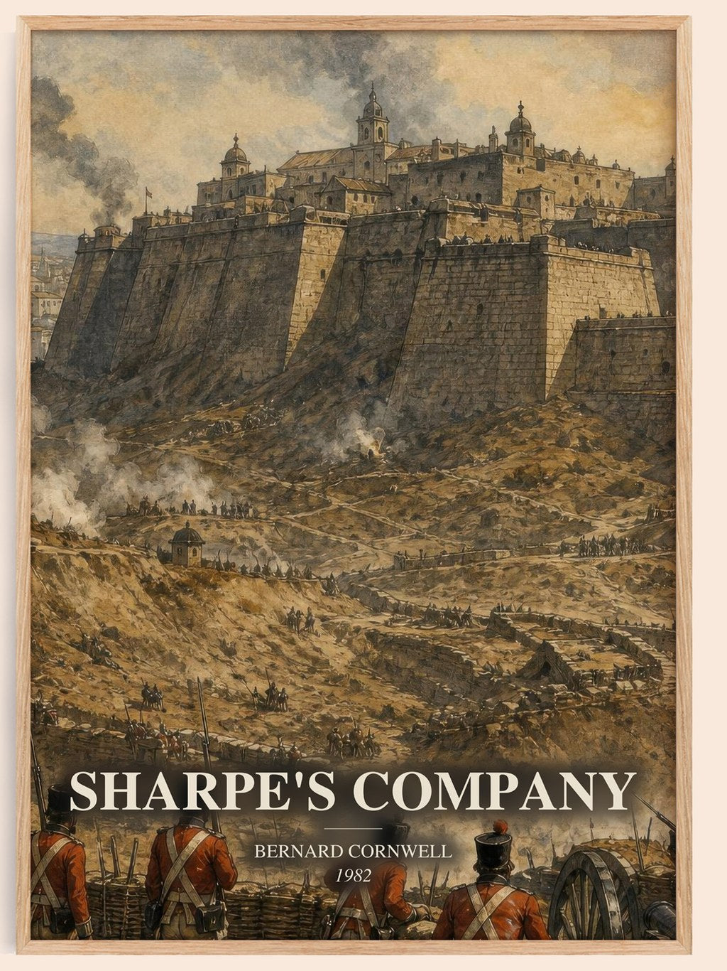 Sharpe's Company watercolour book poster by Bernard Cornwell – framed literary art print