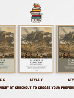 Sharpe's Company Bookish Wall Art by Bernard Cornwell – Style X, Y and Z side by side – choose your finish