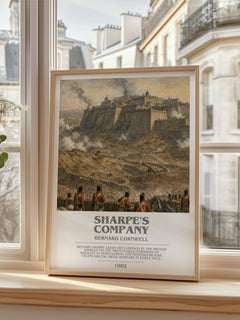 Sharpe's Company Bookish Wall Art by Bernard Cornwell – framed print by a bright window
