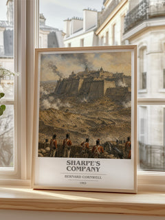 Sharpe's Company Book Cover Poster by Bernard Cornwell – framed print by a bright window
