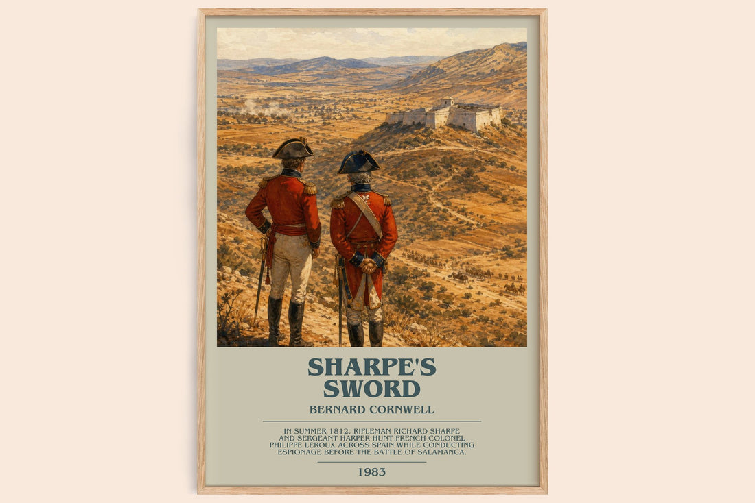 Sharpe's Sword bookish book poster by Bernard Cornwell – framed literary art print