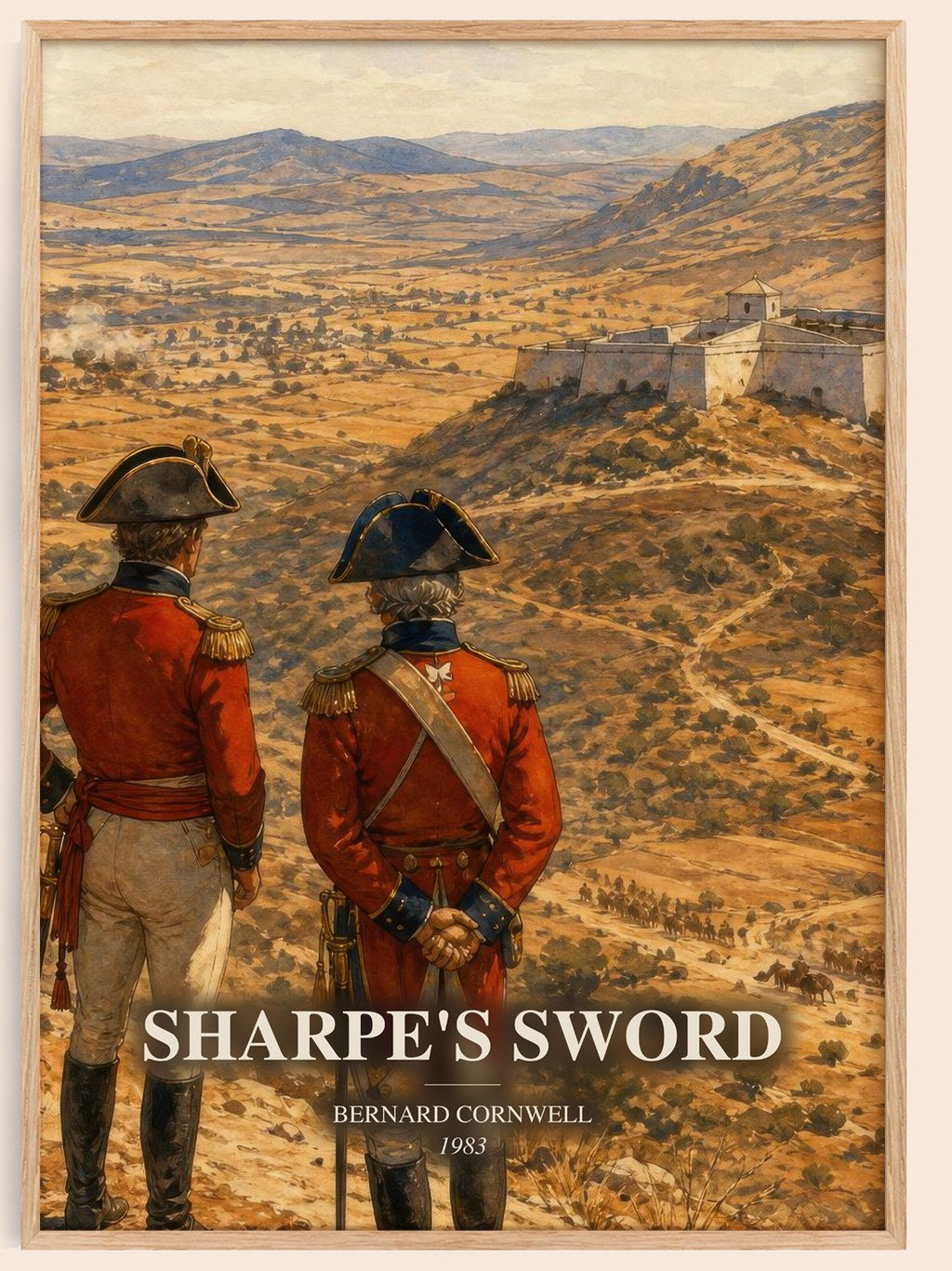 Sharpe's Sword watercolour book poster by Bernard Cornwell – framed literary art print