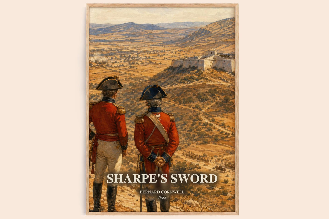 Sharpe's Sword watercolour book poster by Bernard Cornwell – framed literary art print