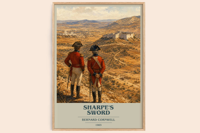 Sharpe's Sword book cover book poster by Bernard Cornwell – framed literary art print