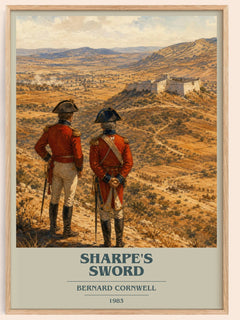 Sharpe's Sword Book Cover Poster by Bernard Cornwell – framed poster