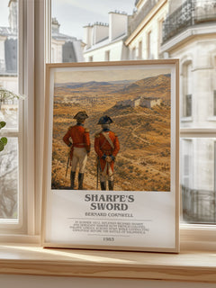 Sharpe's Sword Bookish Wall Art by Bernard Cornwell – framed print by a bright window