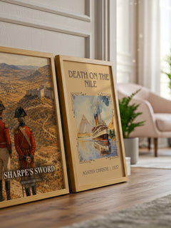Sharpe's Sword watercolour print framed by window – literary home decor