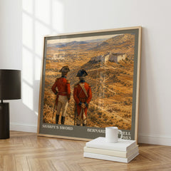 Sharpe's Sword Literary Art Print by Bernard Cornwell – large square framed print leaning against a wall