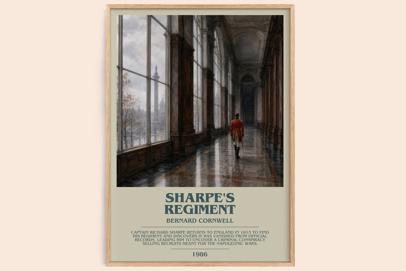 Sharpe's Regiment bookish book poster by Bernard Cornwell – framed literary art print