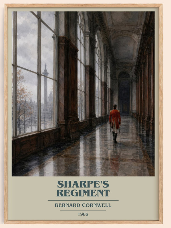 Sharpe's Regiment book cover book poster by Bernard Cornwell – framed literary art print