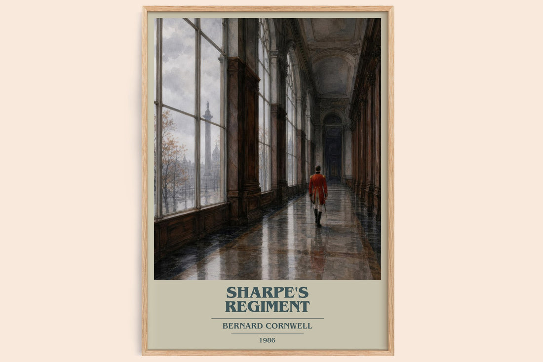 Sharpe's Regiment book cover book poster by Bernard Cornwell – framed literary art print