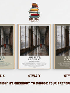 Sharpe's Regiment Bookish Wall Art by Bernard Cornwell – Style X, Y and Z side by side – choose your finish