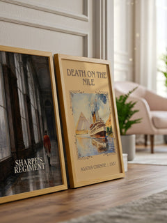 Sharpe's Regiment watercolour print framed by window – literary home decor