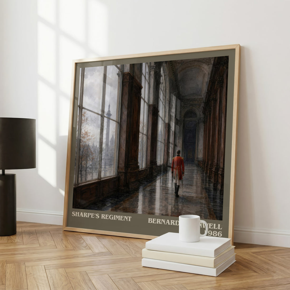Sharpe's Regiment Literary Art Print by Bernard Cornwell – large square framed print leaning against a wall