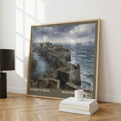 Sharpe's Siege Literary Art Print by Bernard Cornwell – large square framed print leaning against a wall