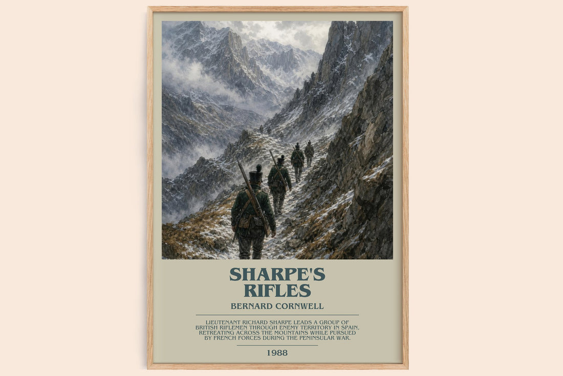 Sharpe's Rifles bookish book poster by Bernard Cornwell – framed literary art print