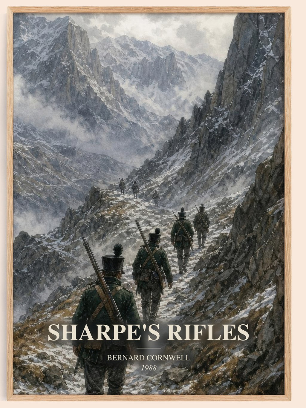 Sharpe's Rifles watercolour book poster by Bernard Cornwell – framed literary art print