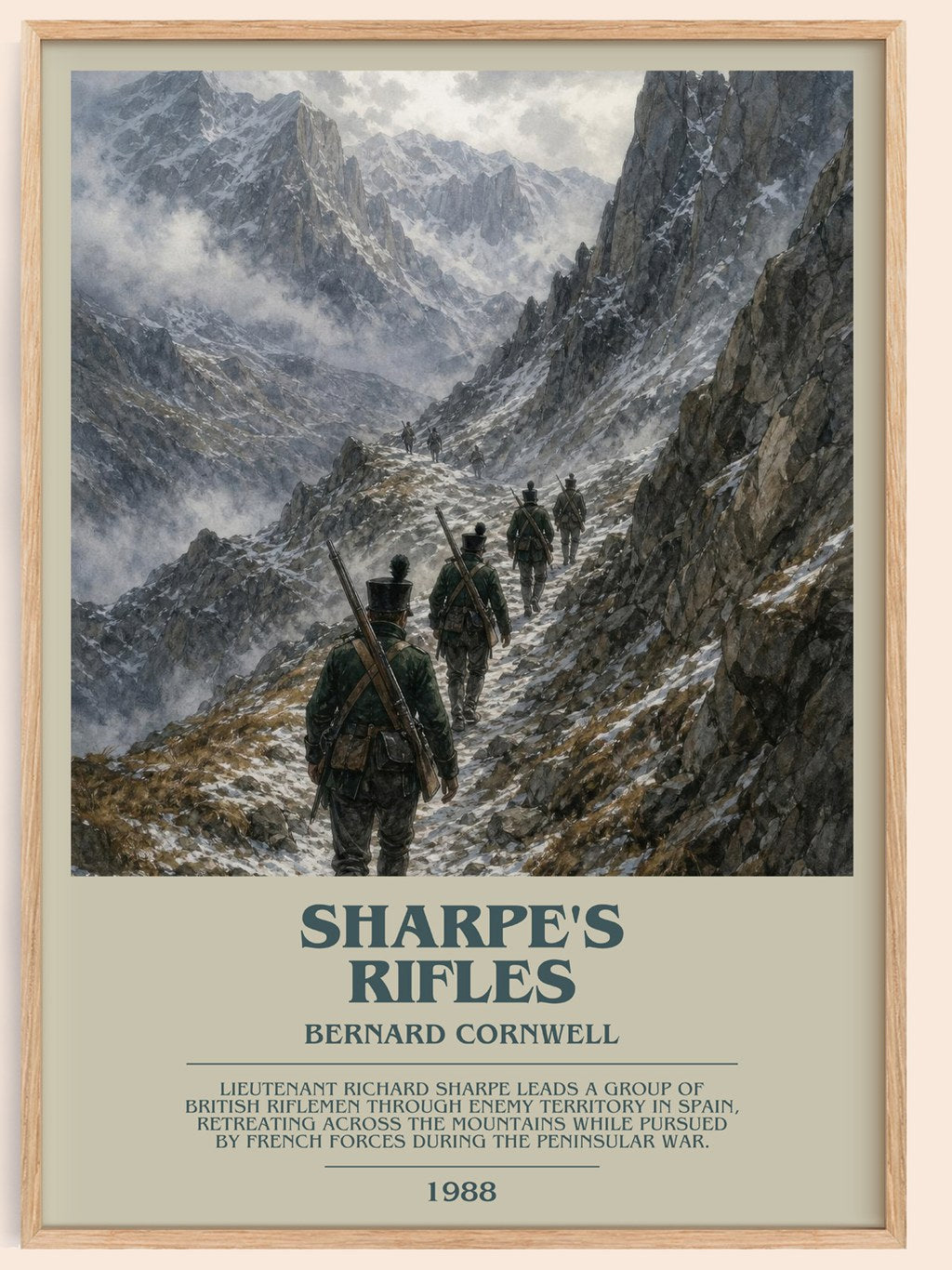 Sharpe's Rifles Bookish Wall Art by Bernard Cornwell – framed poster