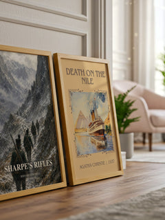 Sharpe's Rifles watercolour print framed by window – literary home decor