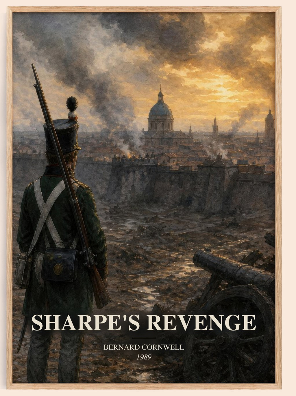 Sharpe's Revenge watercolour book poster by Bernard Cornwell – framed literary art print