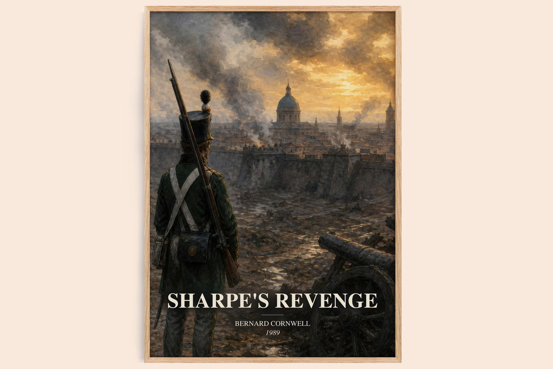 Sharpe's Revenge watercolour book poster by Bernard Cornwell – framed literary art print