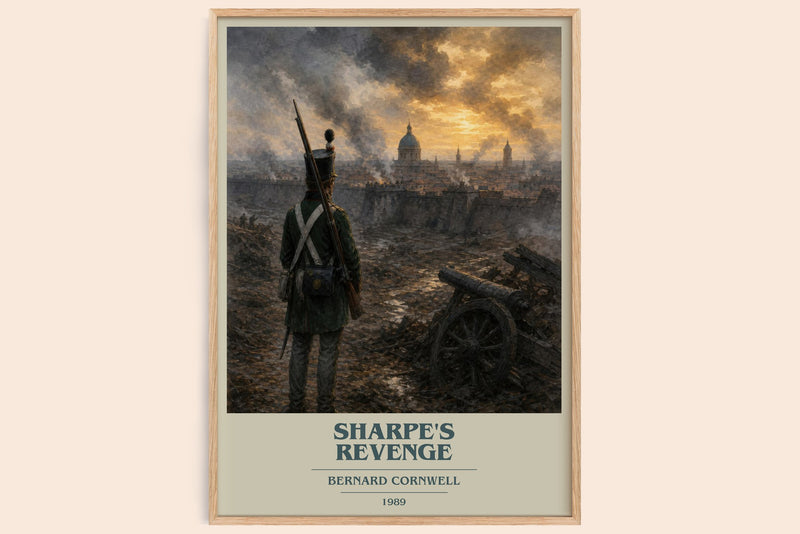 Sharpe's Revenge book cover book poster by Bernard Cornwell – framed literary art print