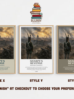 Sharpe's Revenge Bookish Wall Art by Bernard Cornwell – Style X, Y and Z side by side – choose your finish