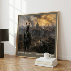Sharpe's Revenge Literary Art Print by Bernard Cornwell – large square framed print leaning against a wall