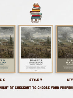 Sharpe's Waterloo Bookish Wall Art by Bernard Cornwell – Style X, Y and Z side by side – choose your finish