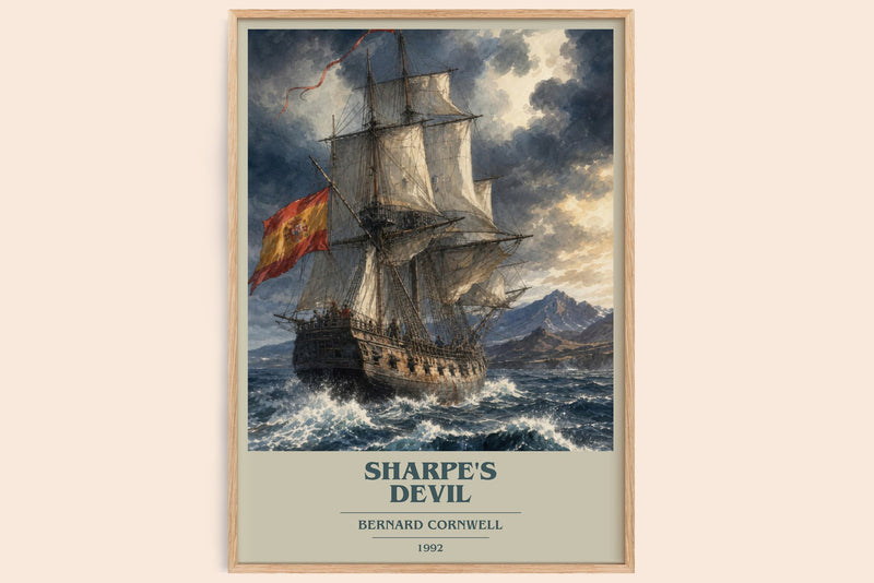 Sharpe's Devil book cover book poster by Bernard Cornwell – framed literary art print