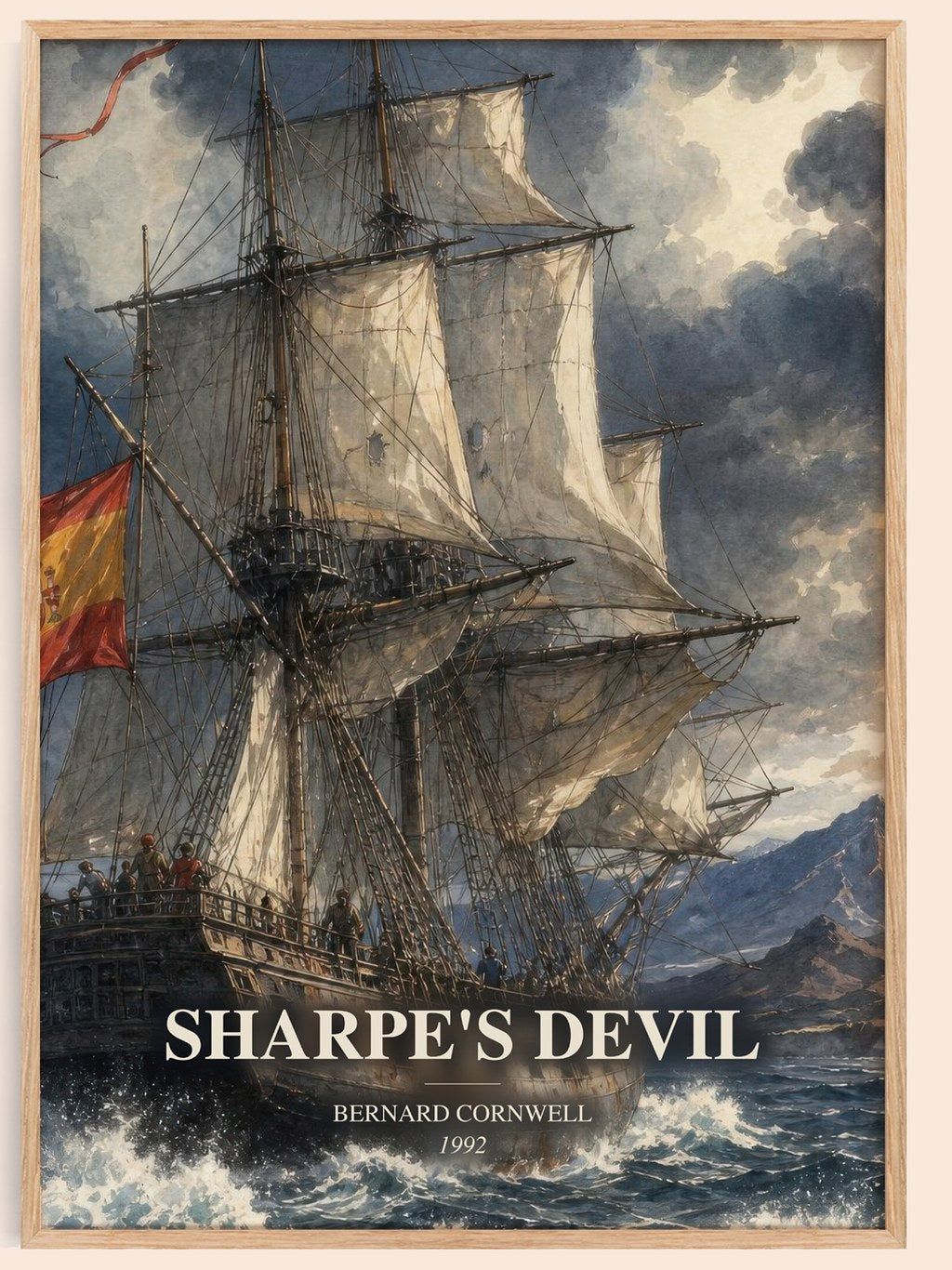 Sharpe's Devil watercolour book poster by Bernard Cornwell – framed literary art print