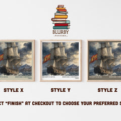 Sharpe's Devil Literary Art Print by Bernard Cornwell – Style X, Y and Z square prints side by side – choose your finish