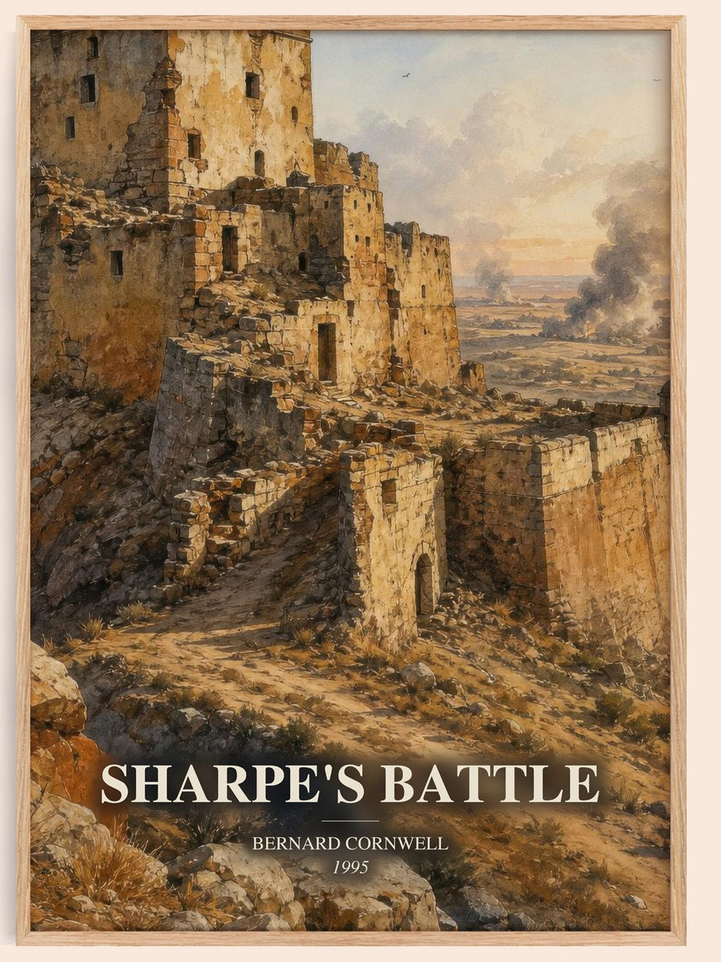 Sharpe's Battle watercolour book poster by Bernard Cornwell – framed literary art print