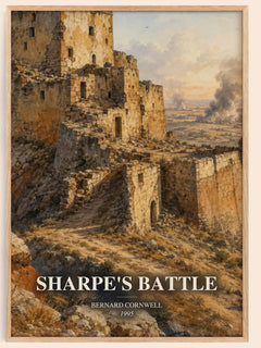 Sharpe's Battle watercolour book poster by Bernard Cornwell – framed literary art print