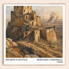 Sharpe's Battle Literary Art Print by Bernard Cornwell – square framed poster