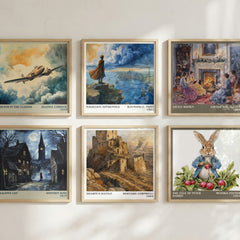 Sharpe's Battle Literary Art Print by Bernard Cornwell – square print in a six-frame gallery wall