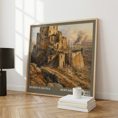 Sharpe's Battle Literary Art Print by Bernard Cornwell – large square framed print leaning against a wall