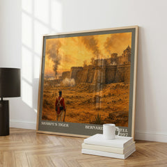 Sharpe's Tiger Literary Art Print by Bernard Cornwell – large square framed print leaning against a wall